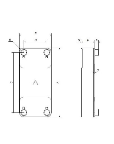 SWEP V120TH технически чертеж с размери